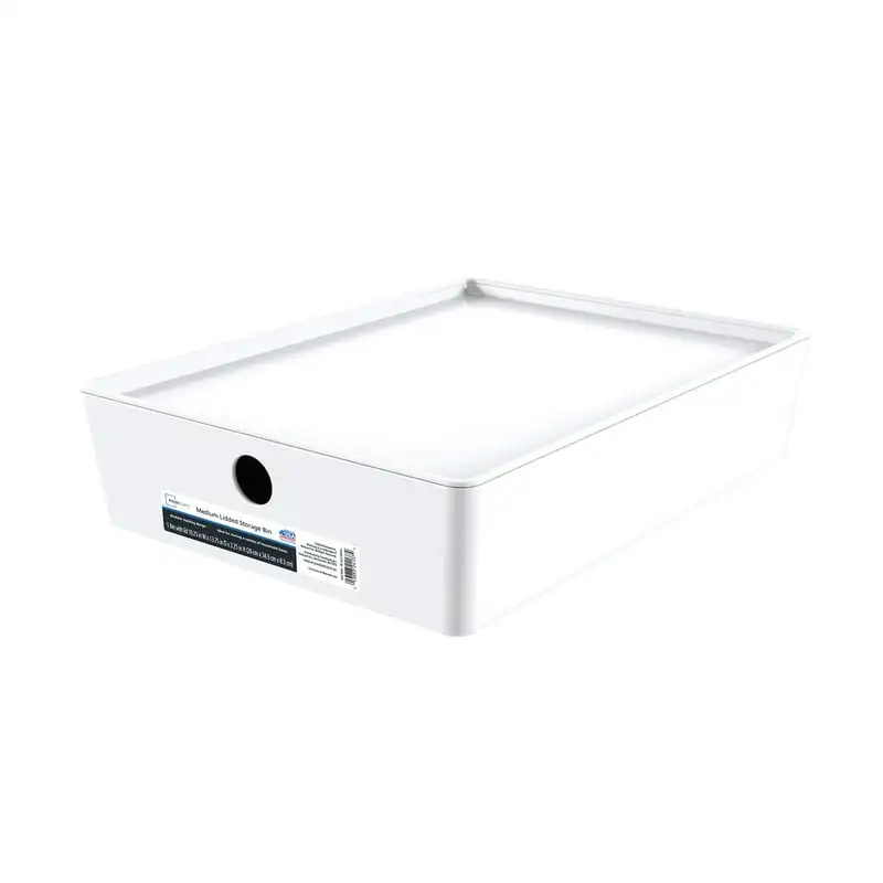 

White Plastic Lidded Storage Set of 4