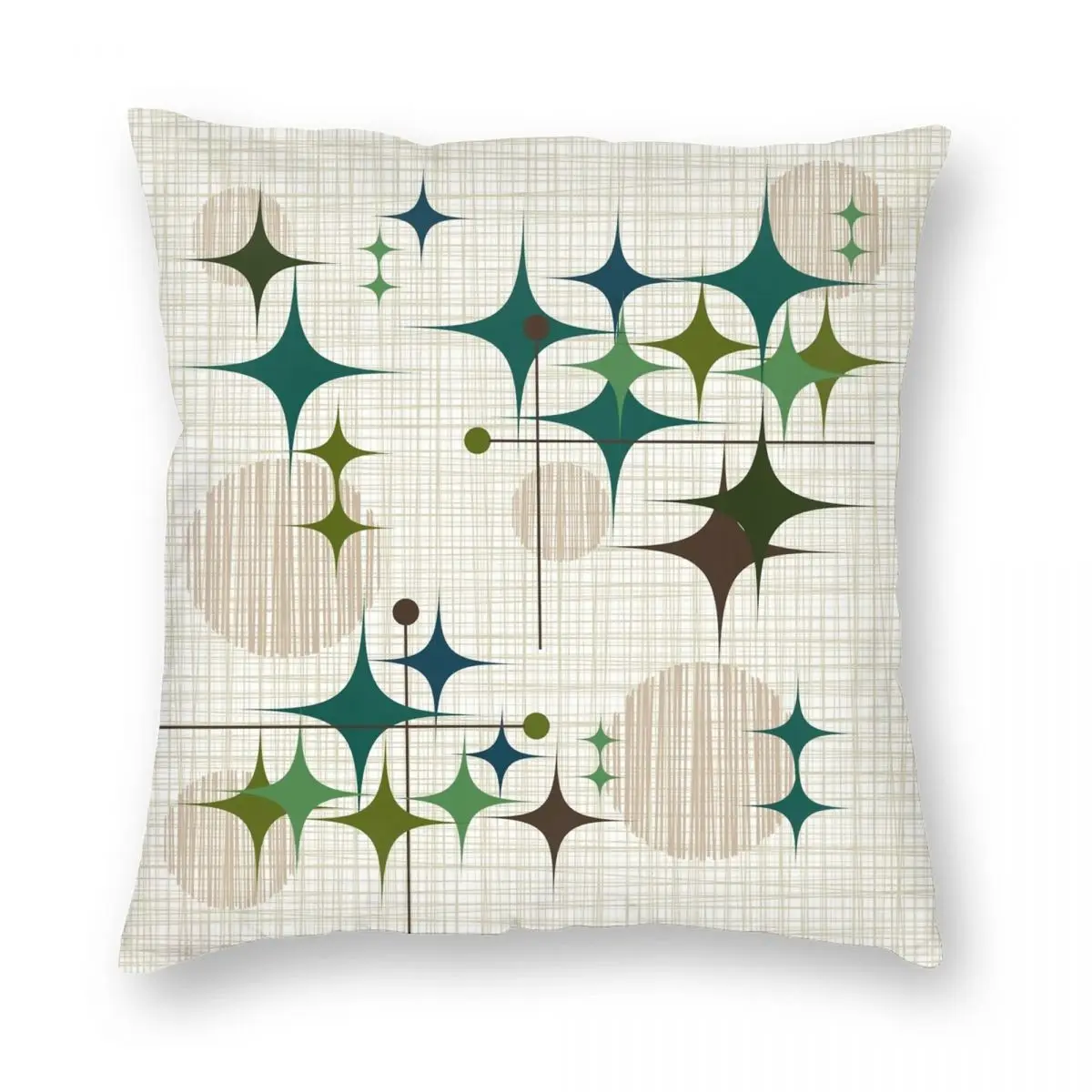 

Чехол с квадратной подушкой eame Era Starbursts, чехол из полиэстера и льна с бархатным узором на молнии, декоративный чехол для диванной подушки