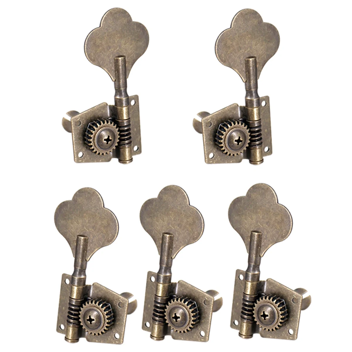 

5Pcs Guitar Vintage Open Bass Guitar Tuning Key Pegs Machine Heads Tuners 2L3R for 5 Strings Bass Bronze