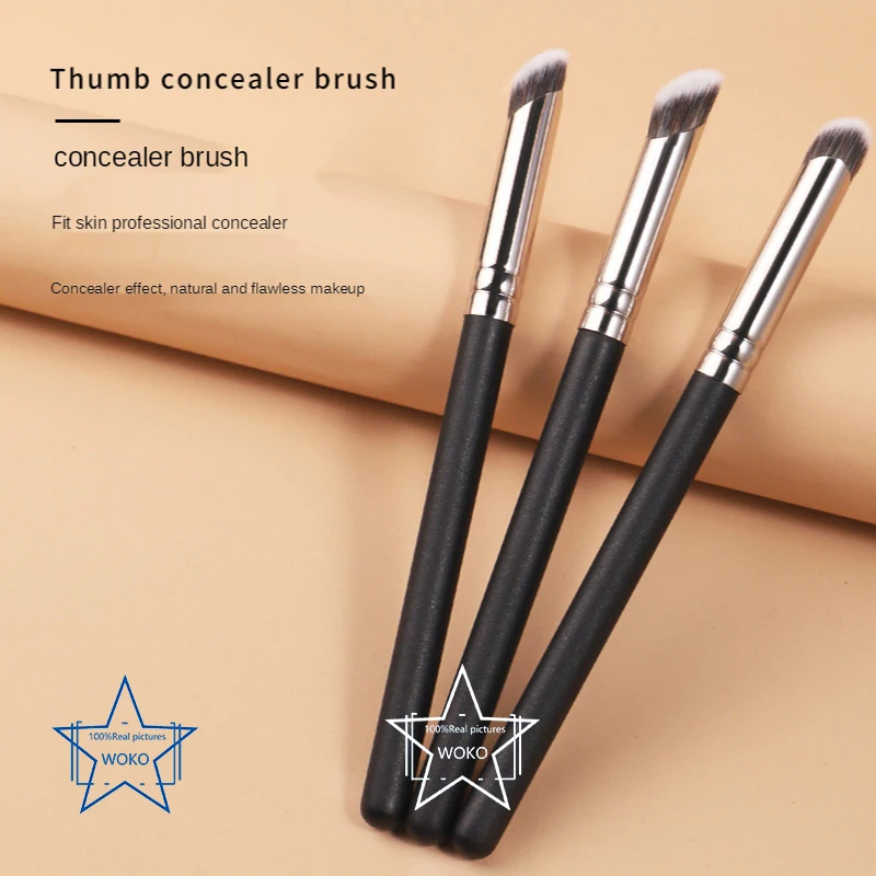 

Угловой консилер для большого пальца, Кисть для макияжа, кисть для консилера для глаз, жидкий консилер, буферная кисть, кисть для теней, кист...