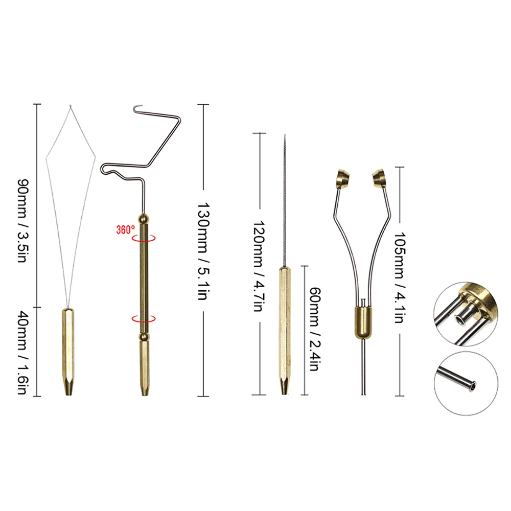Fishing Tools Fly Tying Tools Combo Kit Fly Tying Vise Bobbin Holder Threader Needle Whip Finisher Scissors images - 6