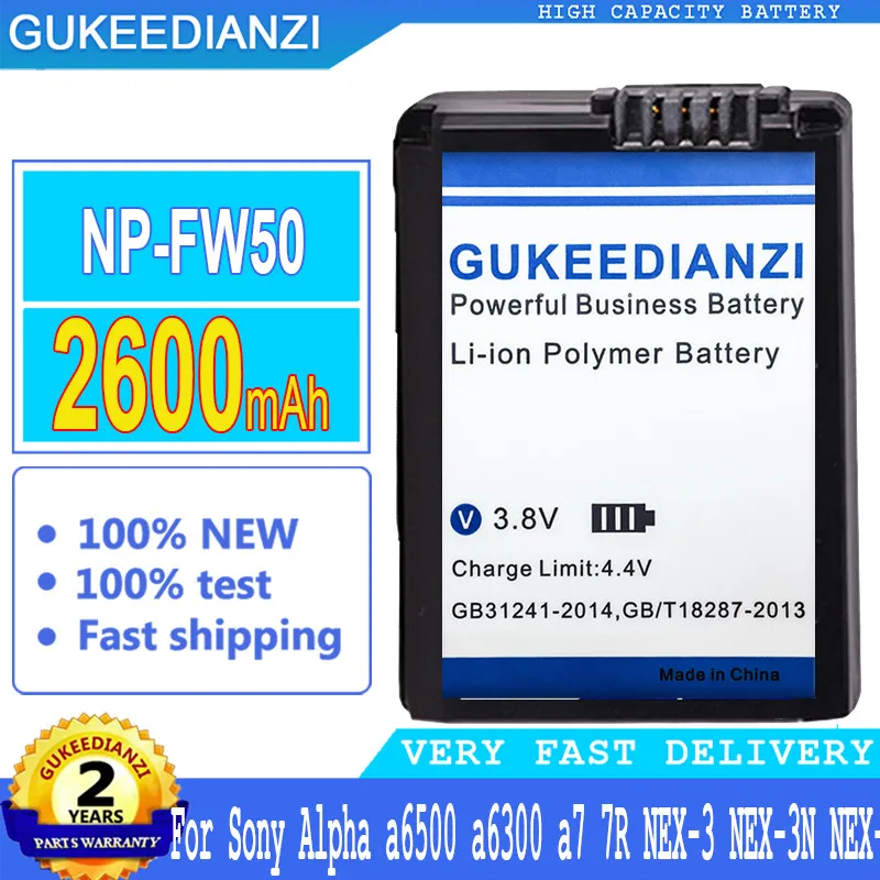 

Аккумулятор GUKEEDIANZI 2000 мАч для Sony A6000 A6400 A6300 A6500 A7 A7II A7RII A7SII A7S A7S2 A7R