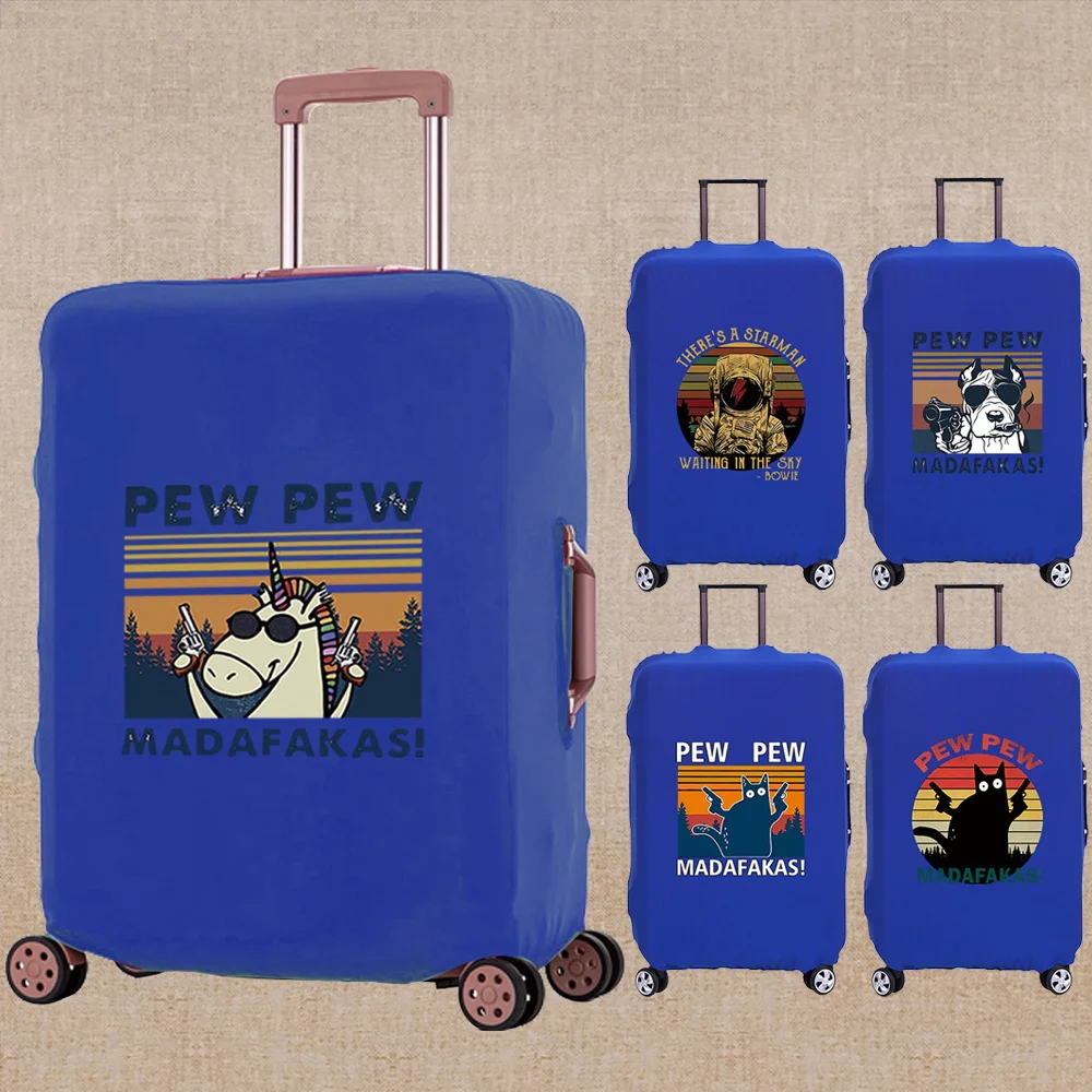 Luggage Cover Scratch Resistant Thicken Travel Accessory Covers Pew Print Trolley Protective Case Apply To 18-32 Inch Suitcase