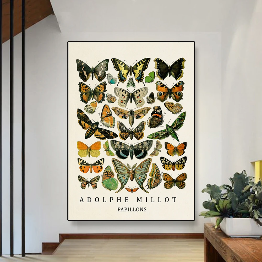 Винтажный научный постер с насекомыми таблица насекомых ботанический украшение