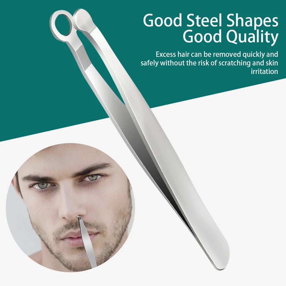 

1pcs Stainless Nose Hair Trimming Tweezers Round Tip Forceps Plier Stainless Steel Nose Hair Clip Removal Clip Eyebrow Tweezerma