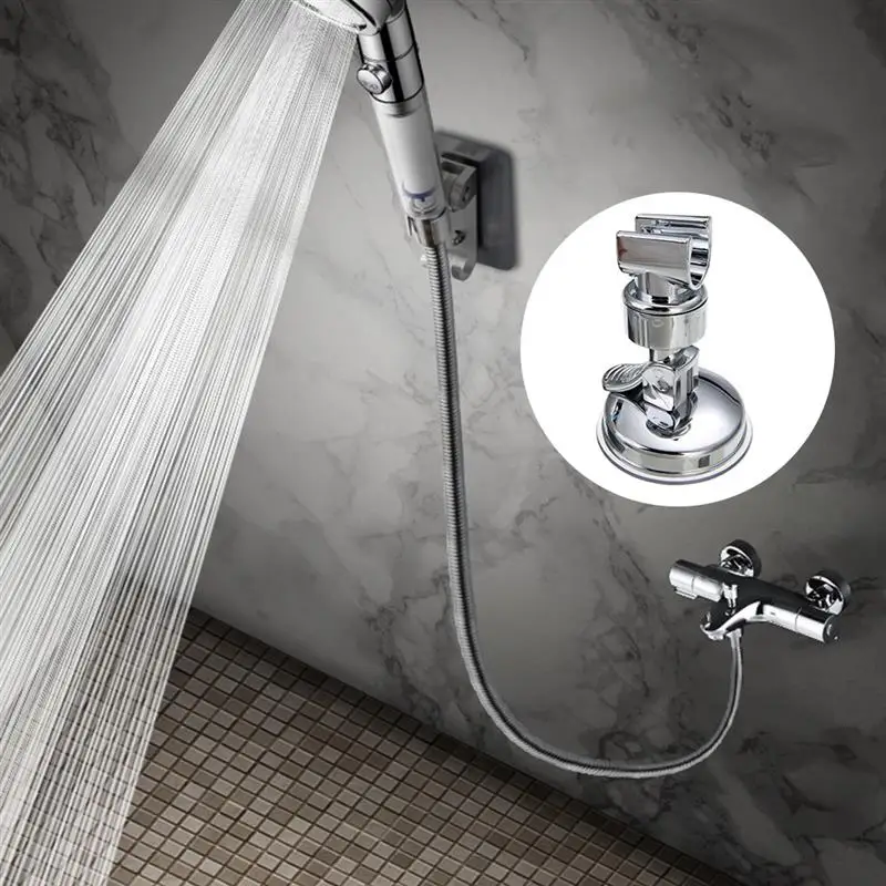 

Shower Head Holder Wall Mounted Adjustable Shower Spray Bracket with Vacuum Suction Cup for Home Hotel Bathroom