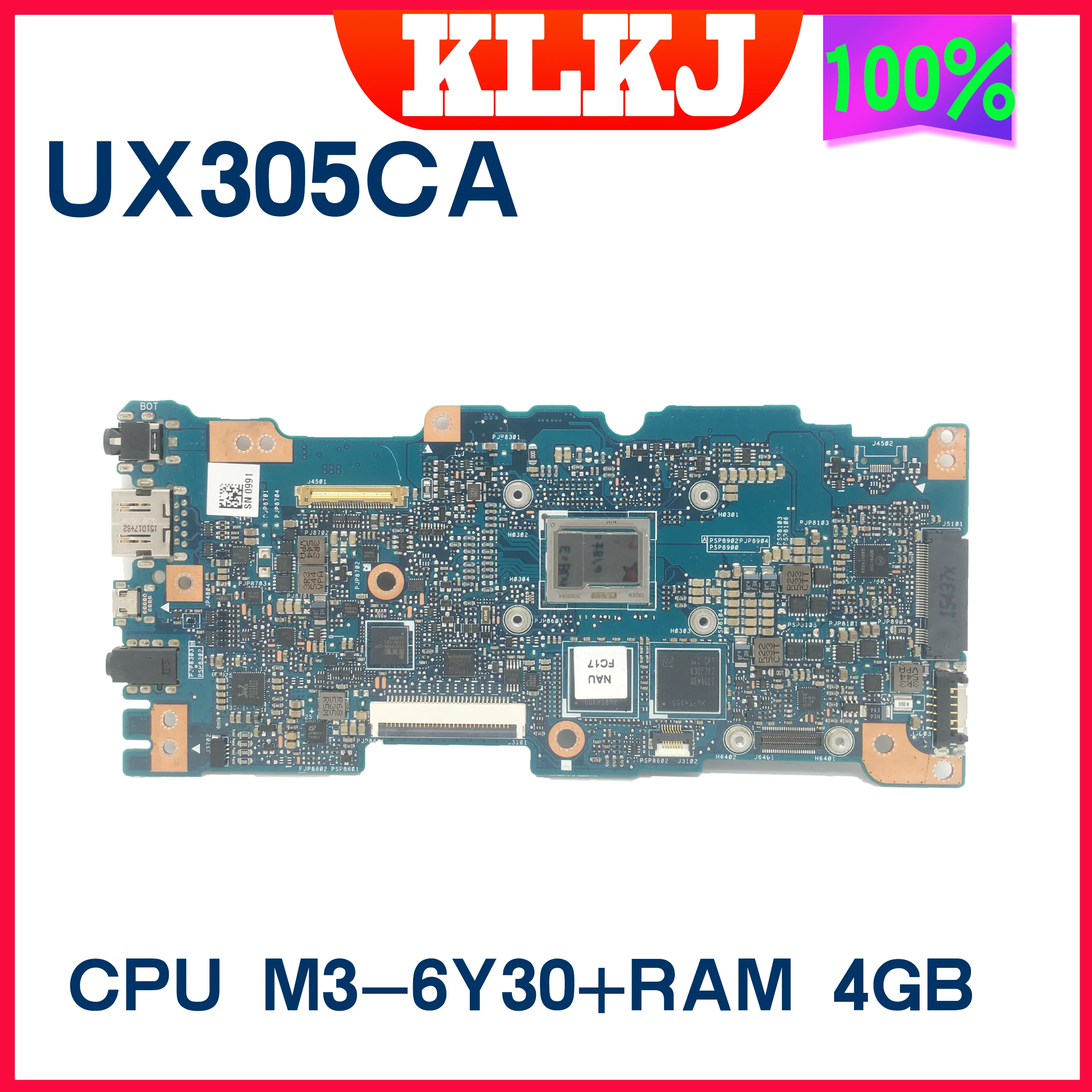 

Оригинальная материнская плата UX305CA для ноутбука ASUS Zenbook UX305C UX305CA U305C, материнская плата с процессором M3-6Y3 0, 8 ГБ ОЗУ, 100% рабочий