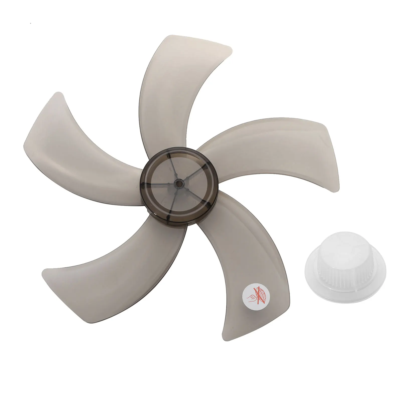 

5 Leaves Plastic Fan Blade w/Nut Cover Replacement for 16 Inch Household Standing Pedestal Fan Table Fanner General Accessorie