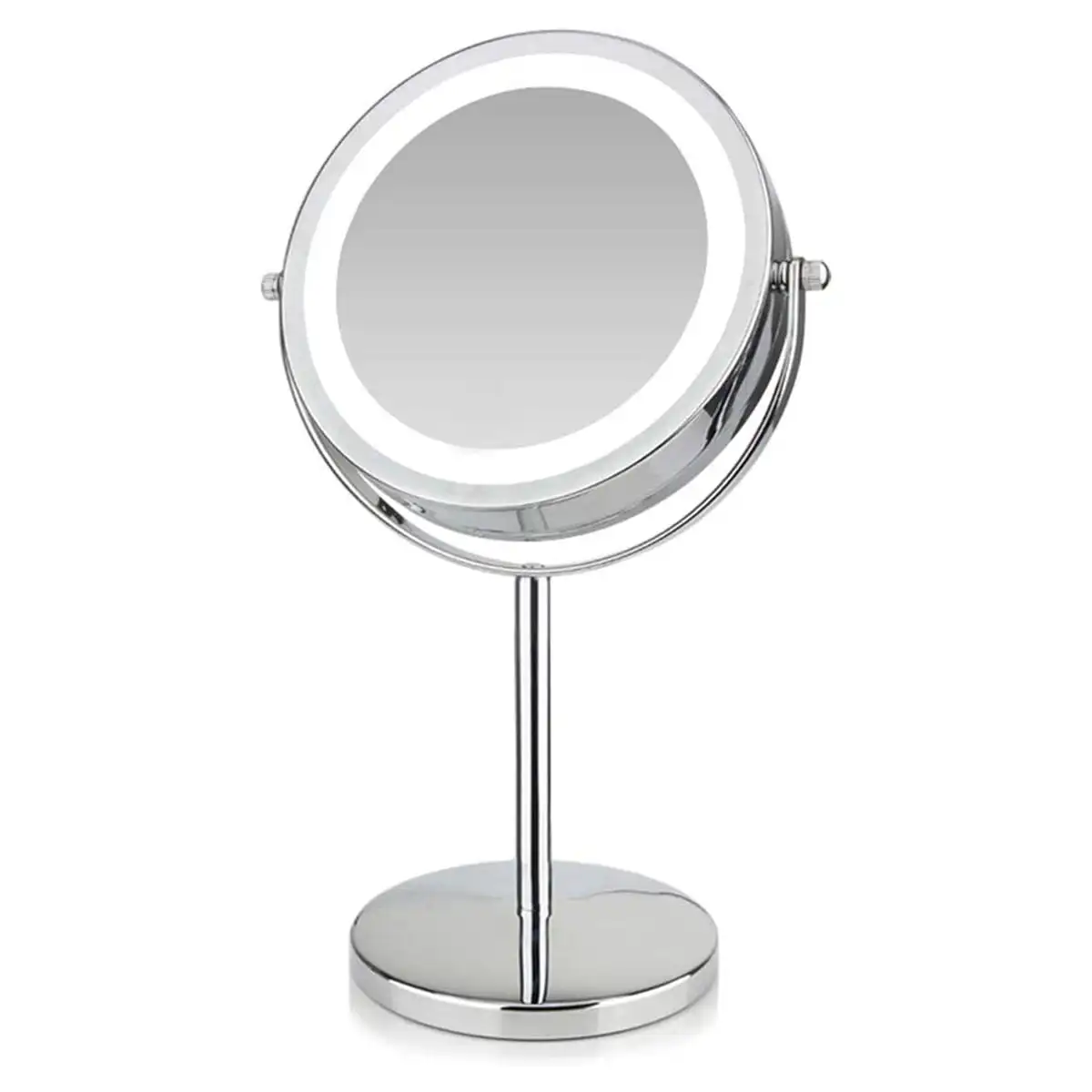 

Зеркало для макияжа с подсветкой, увеличительное зеркало с фотографией 1X/10X, настольное зеркало с регулируемой яркостью 7 дюймов, двустороннее косметическое зеркало