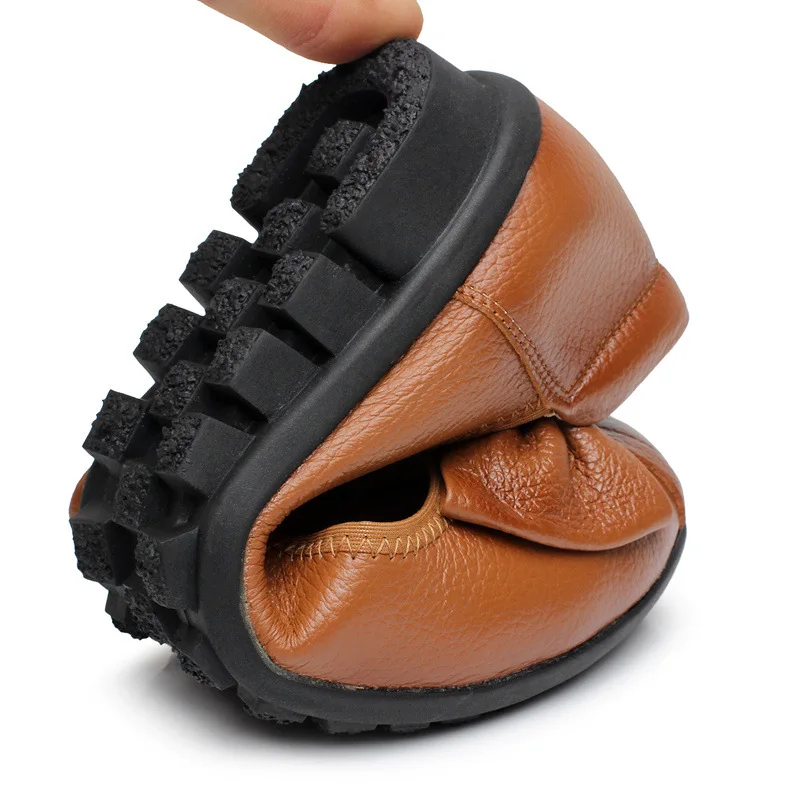 Женские туфли на плоской подошве первый слой из воловьей кожи натуральной