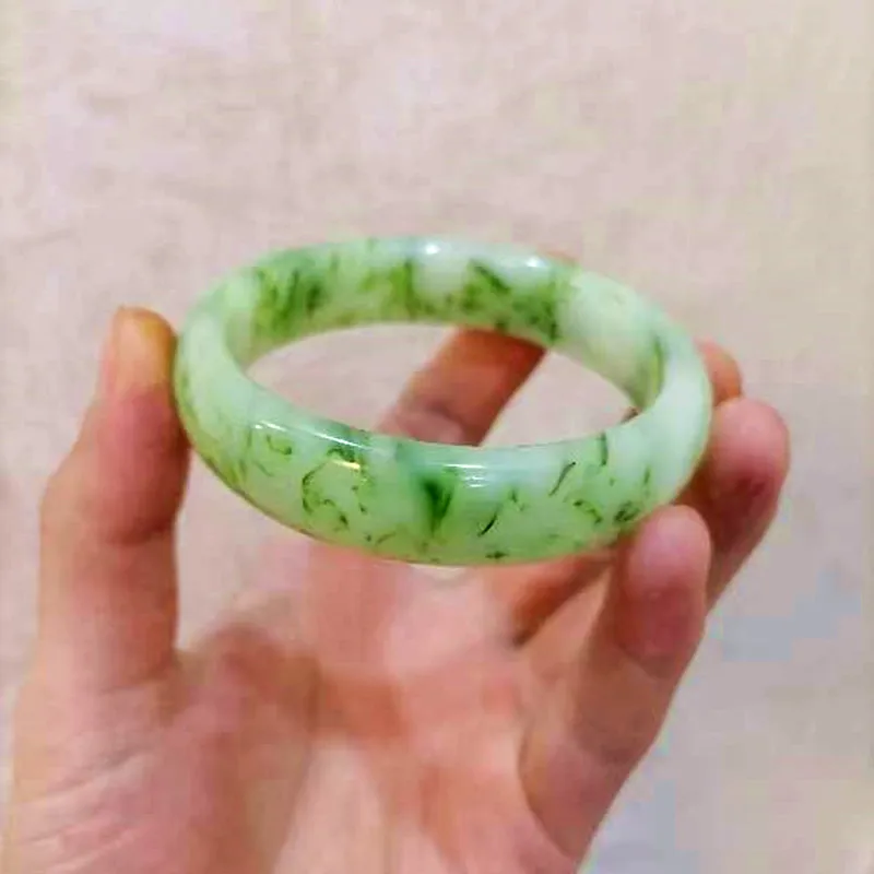

Natural Turquoise Hand Carved Wide Jade Bracelet Fashion Boutique Jewelry Men's and Women's Color Bracelet Gift Accessories