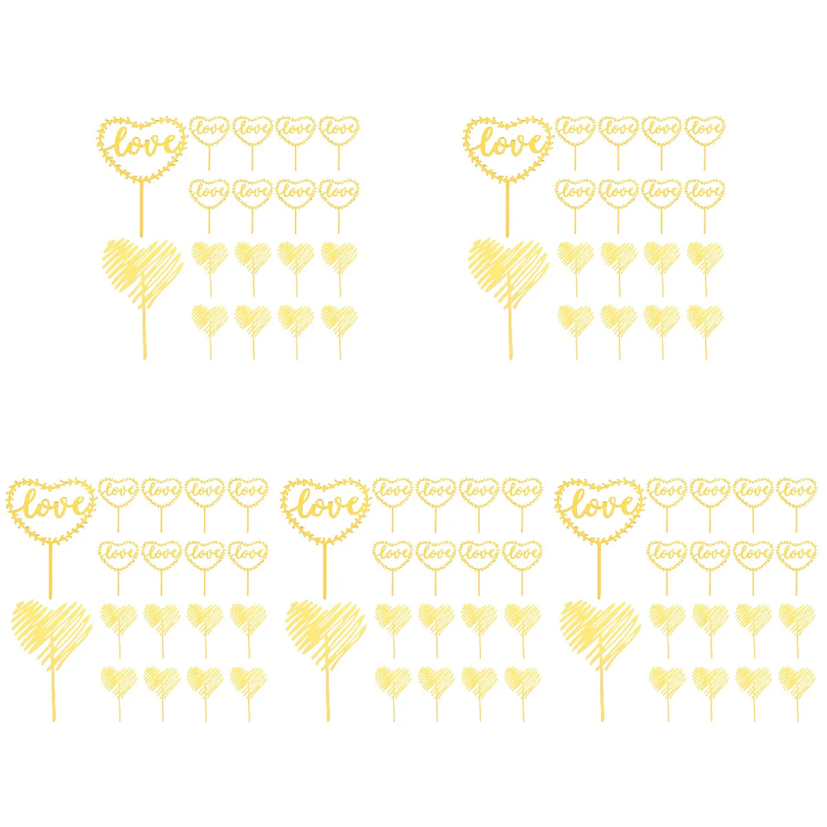 

200 Valentine's Day DIY Dessert Cake Picks Cupcake Toppers Heart Cake Adorns