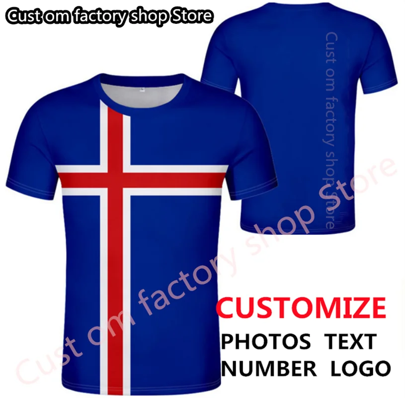 Футболка из Исландии на заказ футболка с именем и номером ISL флаг страны Исландия