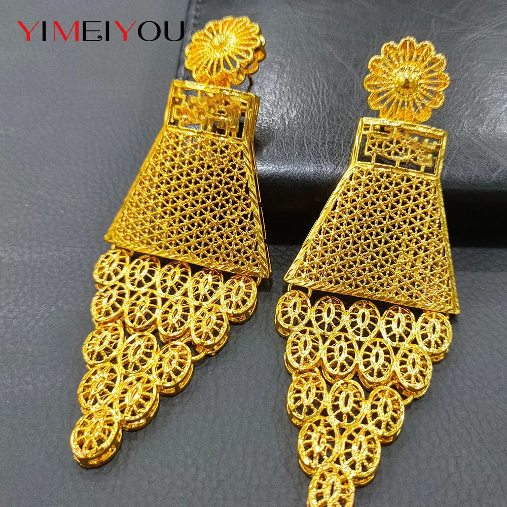 

Fashion Lady Drop Tessel Women Earring Gold Plated Lady Earring Brass Golden Banquet Fashion For Girls Hoops Golden Hoop Earring