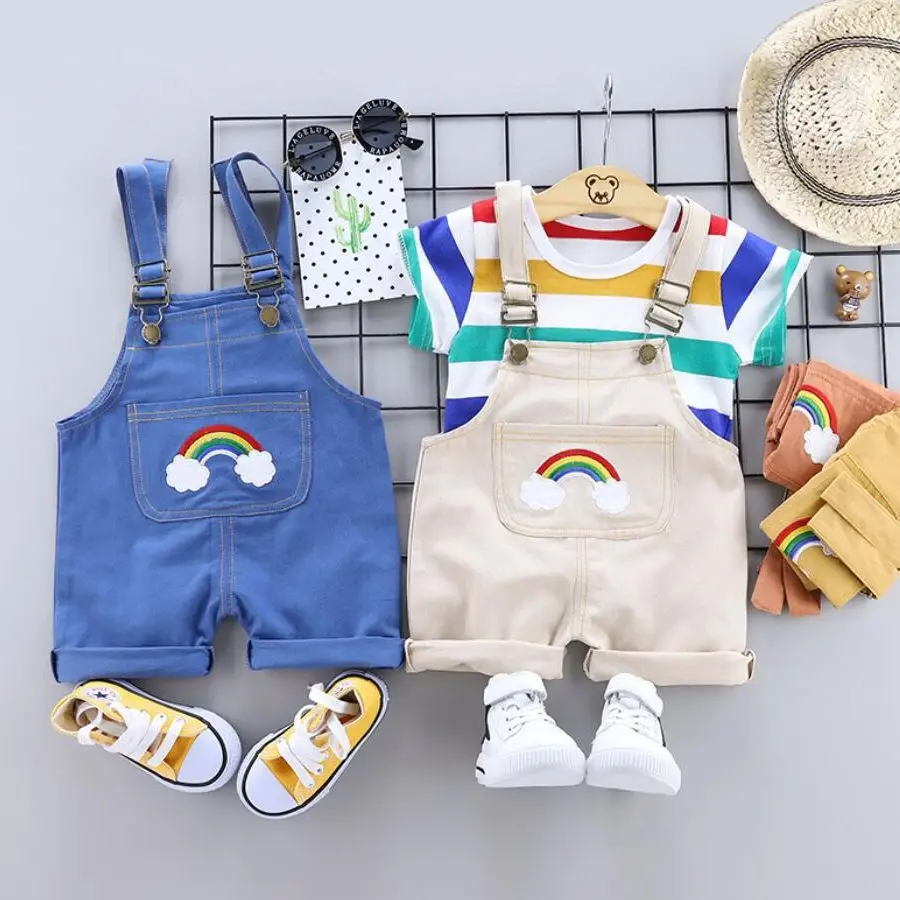 

Детский летний комплект из топа и шортов, в полоску