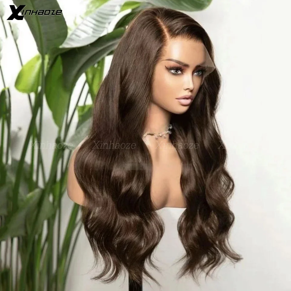 Парик женский естественный на сетке с естественной волной цвет темно-коричневый