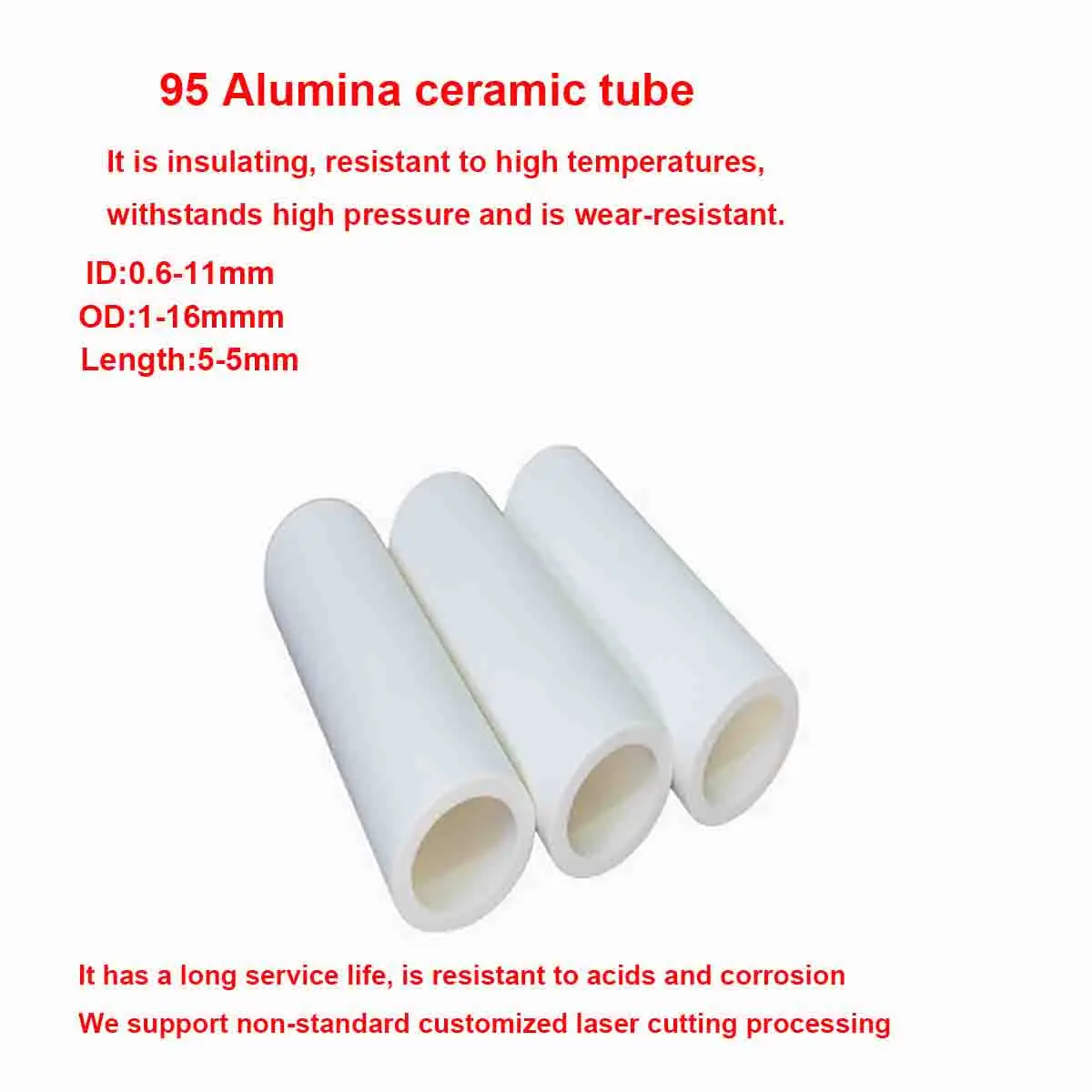 

Керамические трубки из оксида алюминия 10 шт.