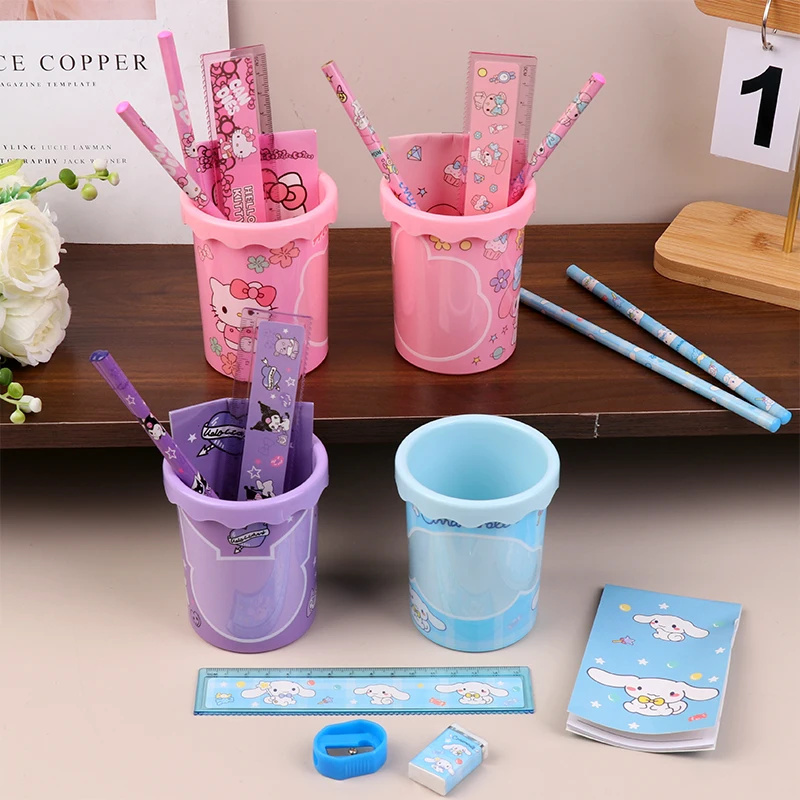 Sanrio Hello Kitty держатель для ручек стационарный набор Kuromi My Melody ластик карандашей