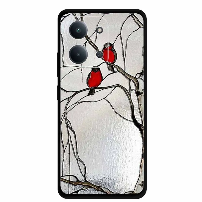 Фото Чехол с 3D-рельефом для Xiaomi Redmi 15C 4G 5G 6.9'' (европейская версия), силиконовый, мягкий, с цветочным принтом, защитный чехол-накладка. №2