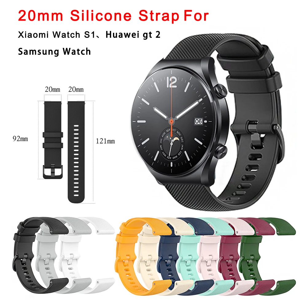 

Ремешок силиконовый для Xiaomi Mi Watch S1, цветной спортивный браслет для часов Huawei GT 2 Samsung Galaxy, 22 мм