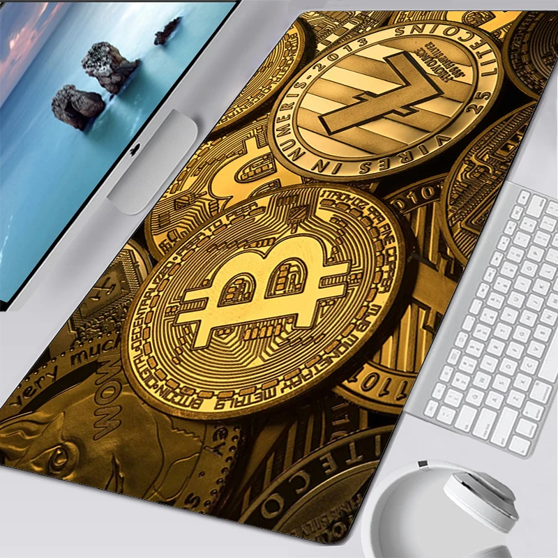 

Bitcoin Mouse Pad Gamers Decoracion Completo Gabinete Pc Gamer Desk Mat Gaming Accessories Laptop Mouse Mat Keyboard Mousepad