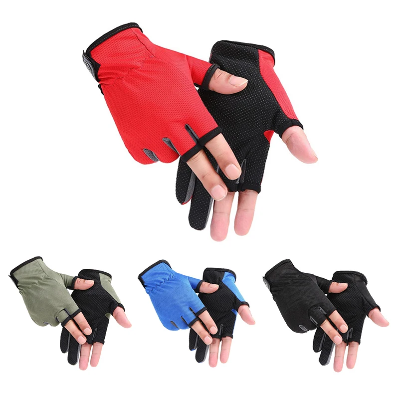 

1 пара Нескользящие рыболовные перчатки для рыбалки на открытом воздухе перчатки с 3 пальцами для мужчин и женщин мужские спортивные перчат...
