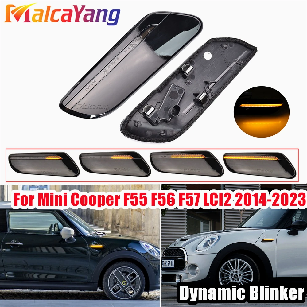 

LED Side Marker Light Turn Signal For Mini Cooper F55 F56 F57 2014 2015 2016 2017 2018 2019 2020 2021 2022 Dynamic Blinker Lamp
