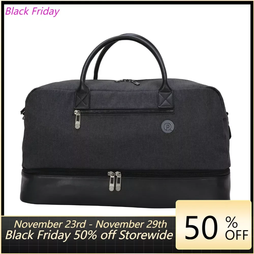 

21 in Drop-Bottom Weekender Travel Duffel Bag Convertible Garment Suit Travel Duffel Bag Fitness Bag, Charcoal