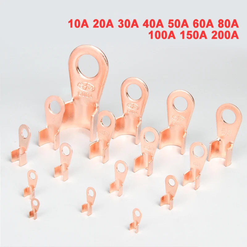 

1pcs/5pcs/10pcs OT Series Copper Open Crimping Terminal 10A 20A 30A 40A 50A 60A 80A 100A 150A 200A wiring 4-35² Wire Connectors