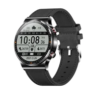round smart watch ip67 waterproof 1 39 inch ips high definition full fit round amoled tk68 leather belt black