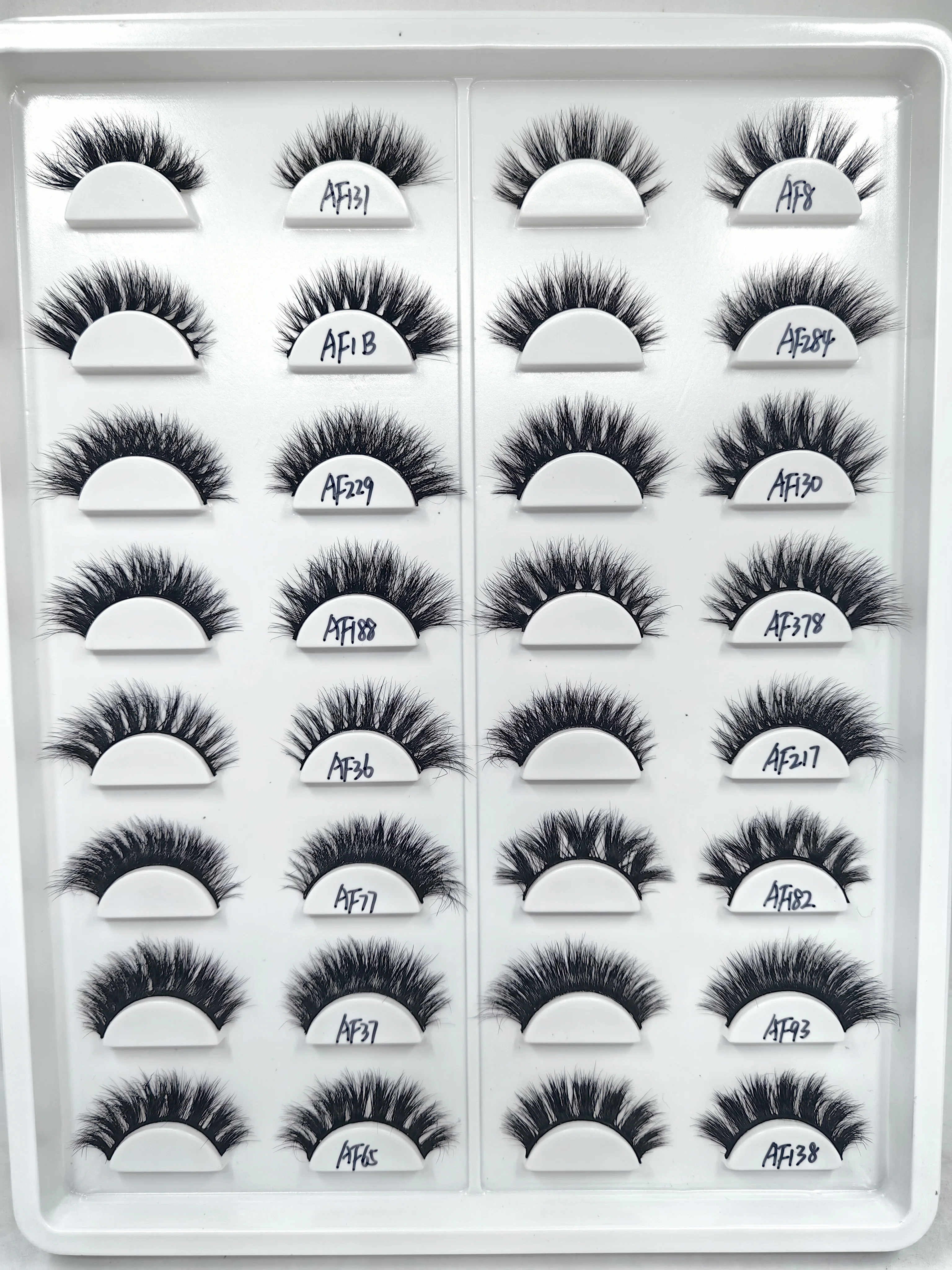 Короткие накладные норковые 3D ресницы AF 50/100 пар оптом натуральный мягкий стиль