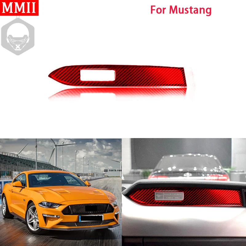 

MMII Real Carbon Fiber Interior Copilot Dashboard Panel Decoration Cover Trim Sticker for Ford Mustang 2015-2022 Car Accessories