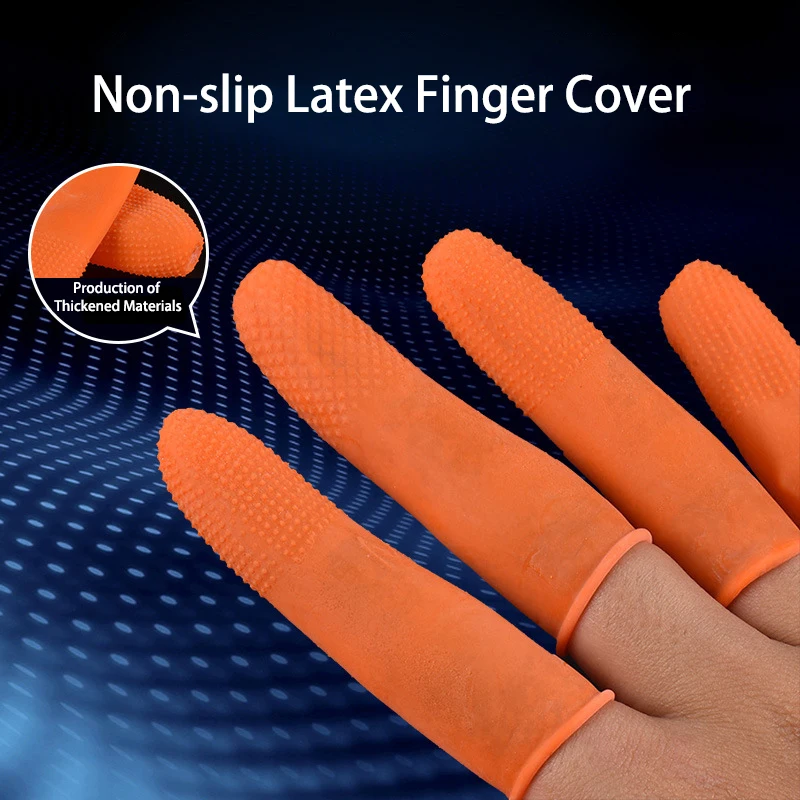 

100pcs/bag Latex Finger Cot Dot Particle Anti-skid Anti-static Wear-resistant Finger Sleeve Rubber Finger Cover For work