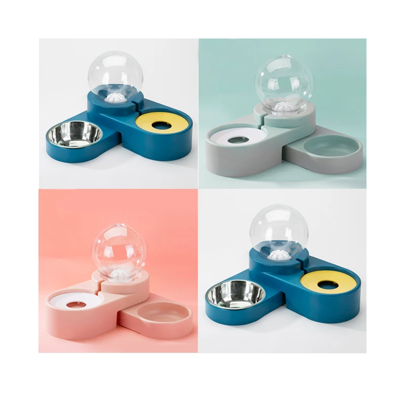 Горячая распродажа 2024 медленная кормушка для кошек и собак с бутылкой воды