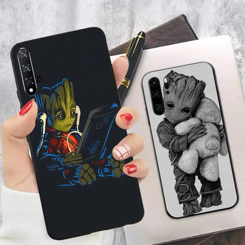 

Groot cool Phone Case Soft Silicone Case For Huawei p 30lite p30 20pro p40lite P30 Capa