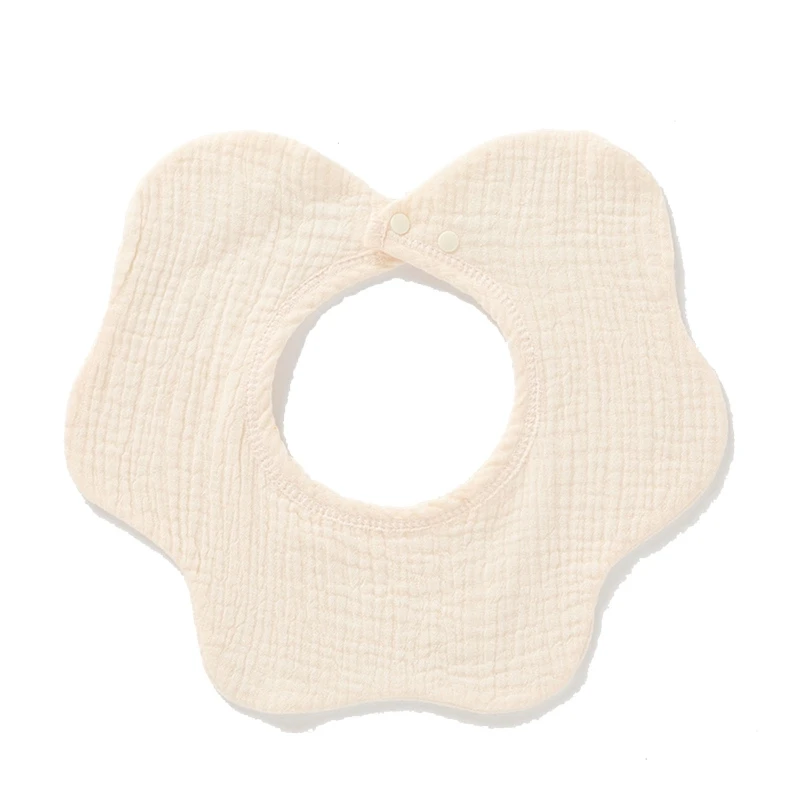

Flower Shape 360 Degree Rotation Burp Cloth Baby Feeding Bib Bandana Scarf Soft Cotton Gauze Muslin Saliva Towel Breathable for