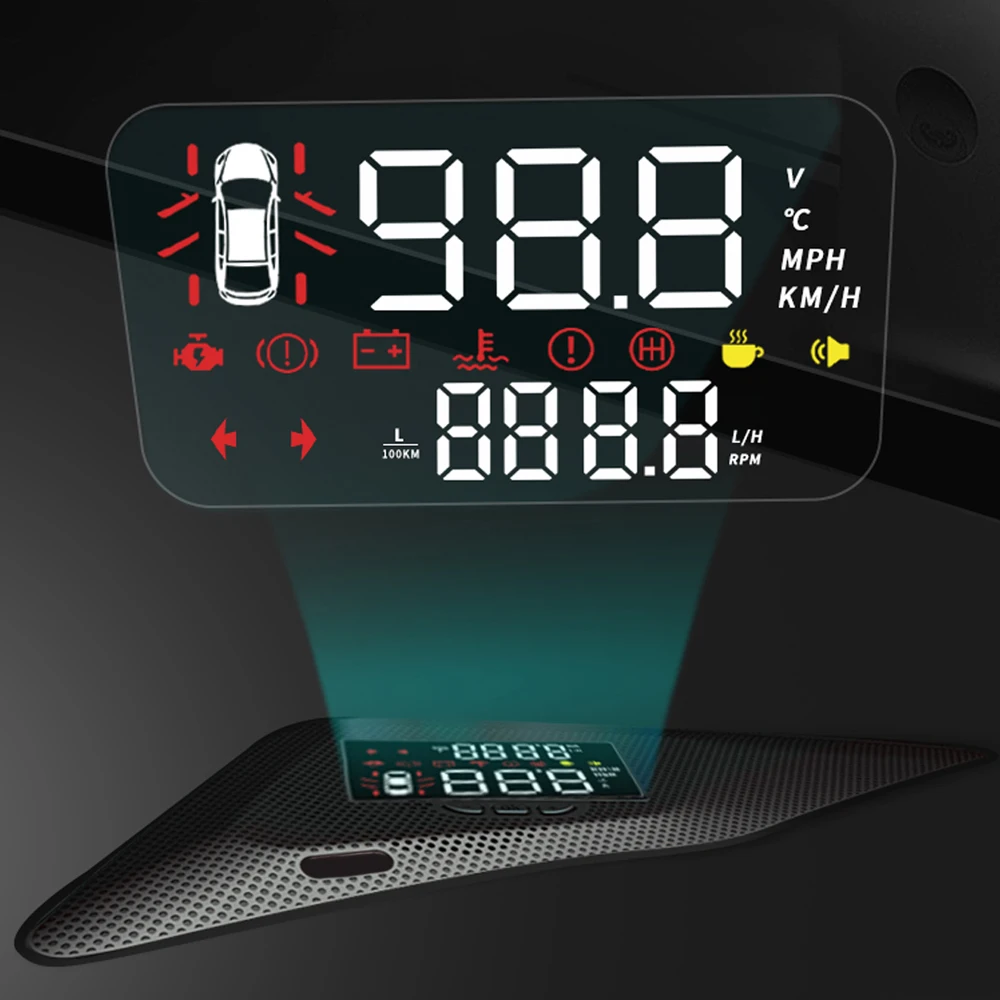 

For Mazda 3 2013-2021 Mirror HUD Auto Car Head Up Display Windshield Speed Projector Security Alarm Overspeed RPM Voltage