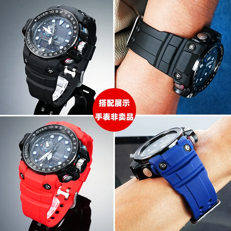 Фото Для Casio G-Shock GWN-1000 GWN-1000B 5371: Премиальный мягкий силиконовый ремешок из полимерной смолы для замены, мужской спортивный водонепроницаемый браслет №3
