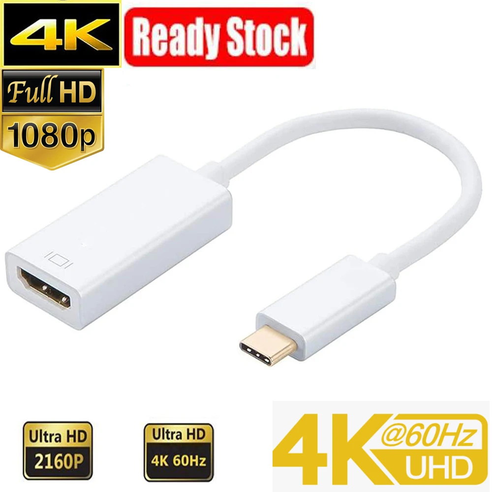 USB-C to VGA USB 3.0 HDMI 4K 60Hz VGA DVI Adapter Cable Type