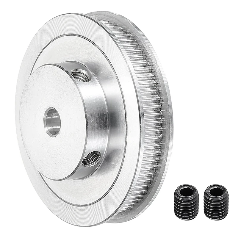 

80 Teeth 8Mm Bore Timing Pulley 3D Printer Belt Aluminium Synchronous Wheel Silver With M5 Screw For 3D Printer Belt
