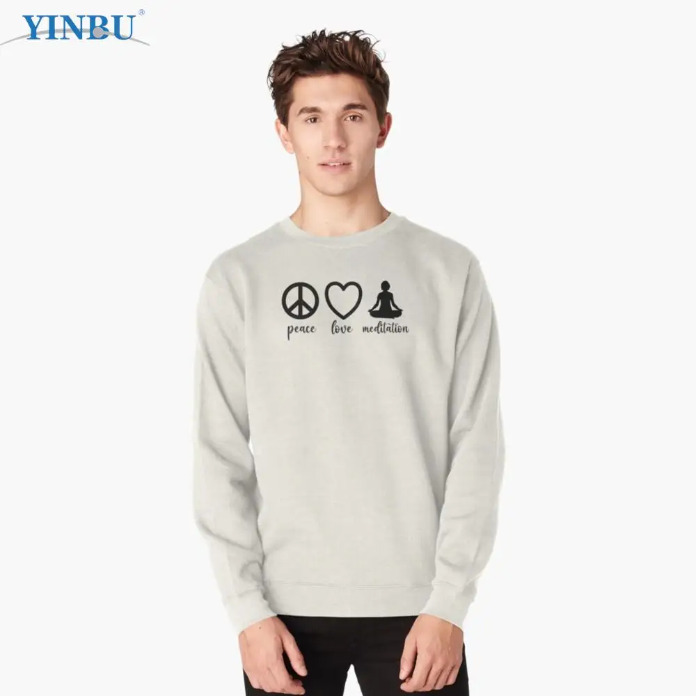 

Пуловер для медитации Peace Love, модная одежда для мужчин, толстовки с капюшоном, уличная одежда