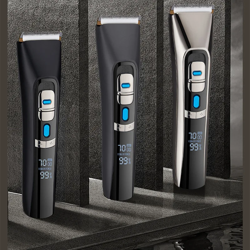 

Men Professional USB Charging Home Barber Multifunctional Barber Scissors Oil Head Engraving Push White Push Photoelectric Fader