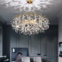 modern led crystal chandelier lighting goldsilver luxury home decor chandelier lamp living room hanglamp k9 crystal lobby light