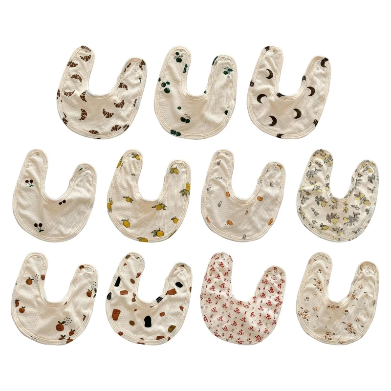 

Infant Drooling Bib Baby Breathable Soft Teething Bibs Cute Print Saliva Towel GXMB