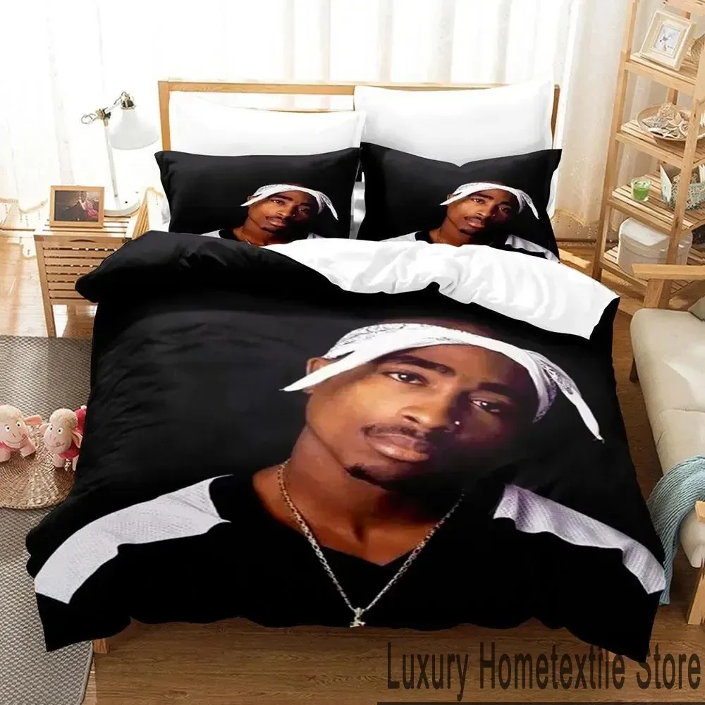 Комплект постельного белья с 3D принтом Tupac Amaru Shakur 2 PAC двойной двуспальный