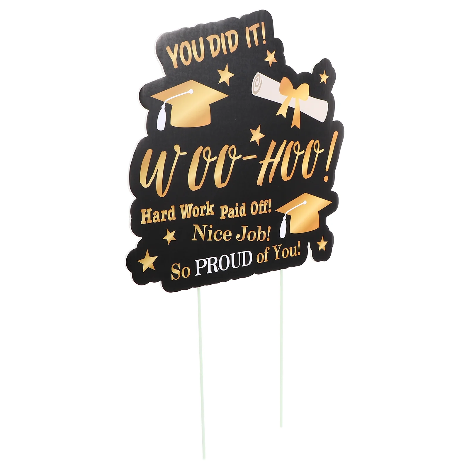 

Sign Graduation Lawn Yard Outdoor Signs 2022 Decoration Party School Gold Black Stake Congrats Grad Garden Corrugated