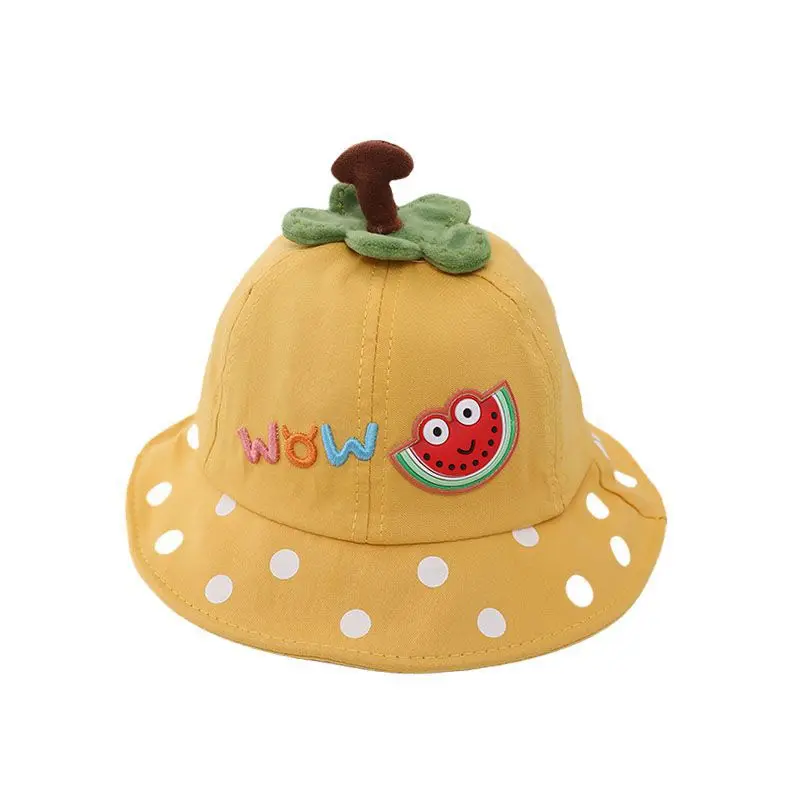 

Шапка рыбака в горошек для мальчиков и девочек, милая Повседневная Уличная шляпа с 3D защитой от солнца и ультрафиолета для детей