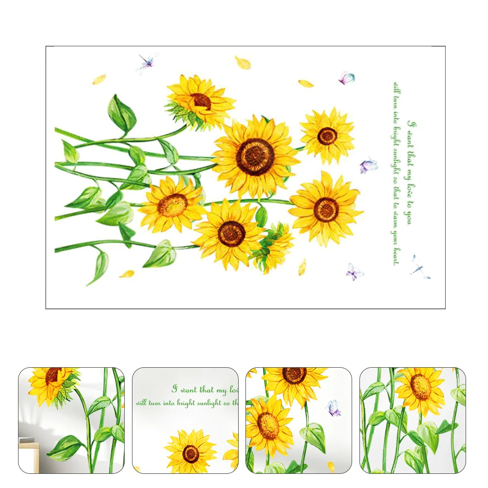 

Decal Wall Sticker Living Room Sunflowerdecorative Decoration Home Bedroomremovable Backgroundstickers