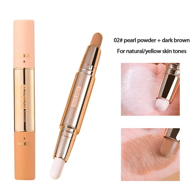 

Highlighters MACK ANDY Double-headed Highlight Shadow Repair Pen Three-dimensional Brightening Face Nose Shadow Makeup