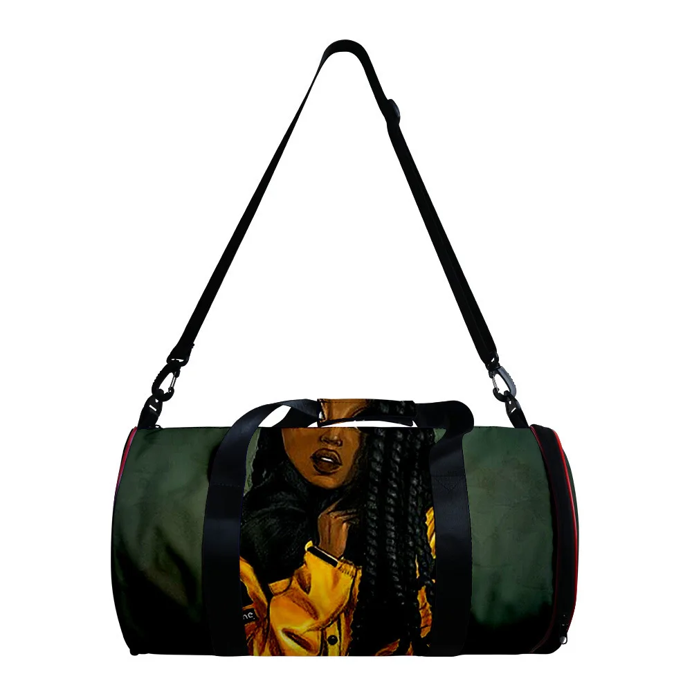 

Популярная молодежная сумка через плечо в форме бочонка с 3D принтом в африканском стиле, спортивные сумки для улицы, сумка для тренажерного зала и йоги, вместительные дорожные сумки